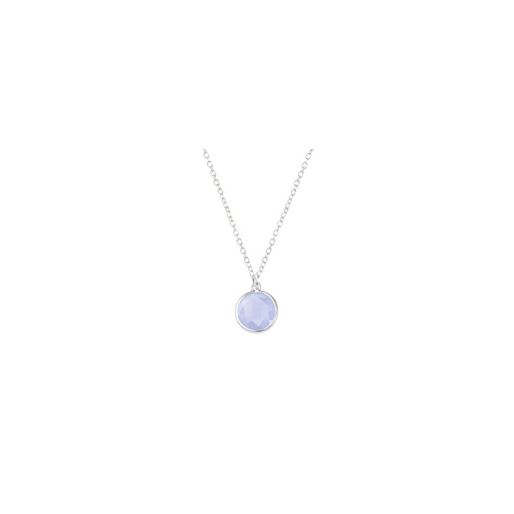 Collier Femme GO Mademoiselle en argent 925/1000 rhodié, verre teinté de 10 mm 600094