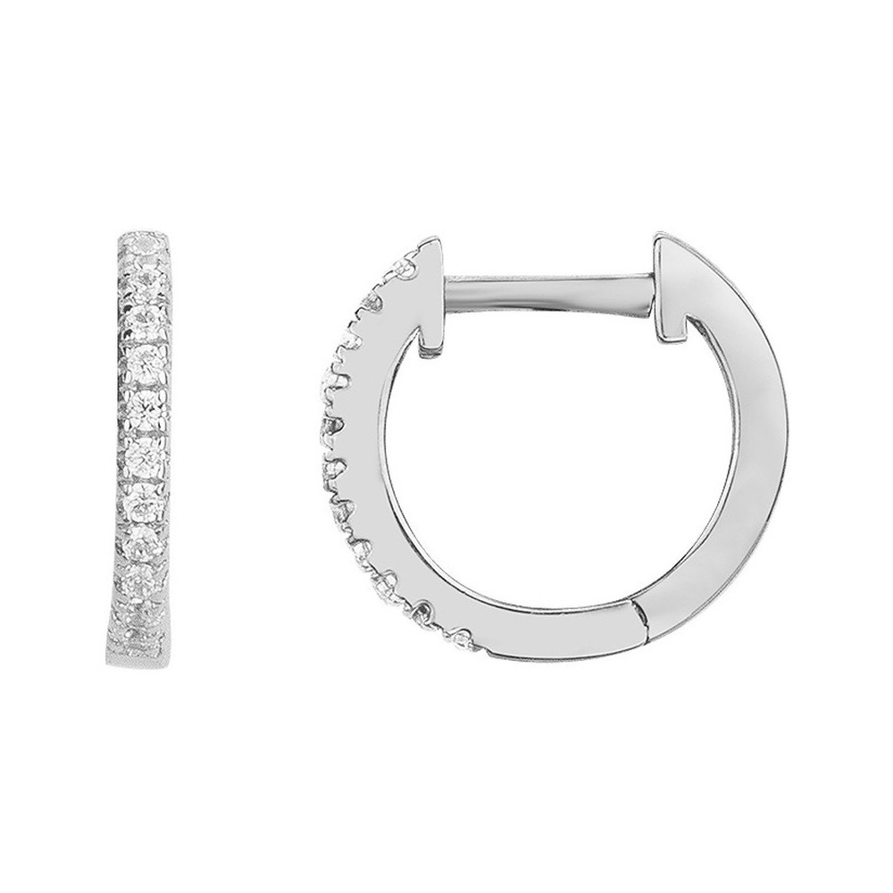 Les Boucles d'oreilles créoles argent 925/1000, oxydes de zirconium, by Stauffer