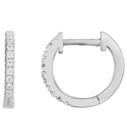 Les Boucles d'oreilles créoles argent 925/1000, oxydes de zirconium, by Stauffer