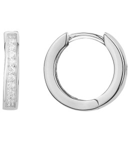 Les Boucles d'oreilles créoles argent 925/1000, oxydes de zirconium, by Stauffer