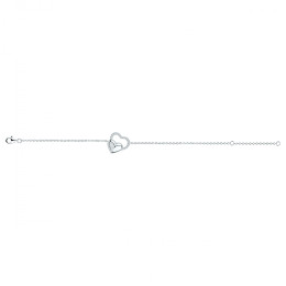 Le Bracelet argent 925/1000, coeurs et oxydes de zirconium, by Stauffer