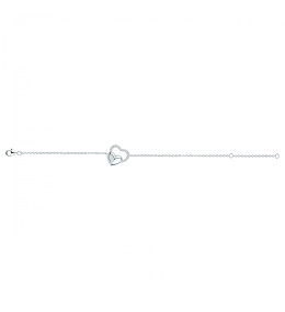 Le Bracelet argent 925/1000, coeurs et oxydes de zirconium, by Stauffer