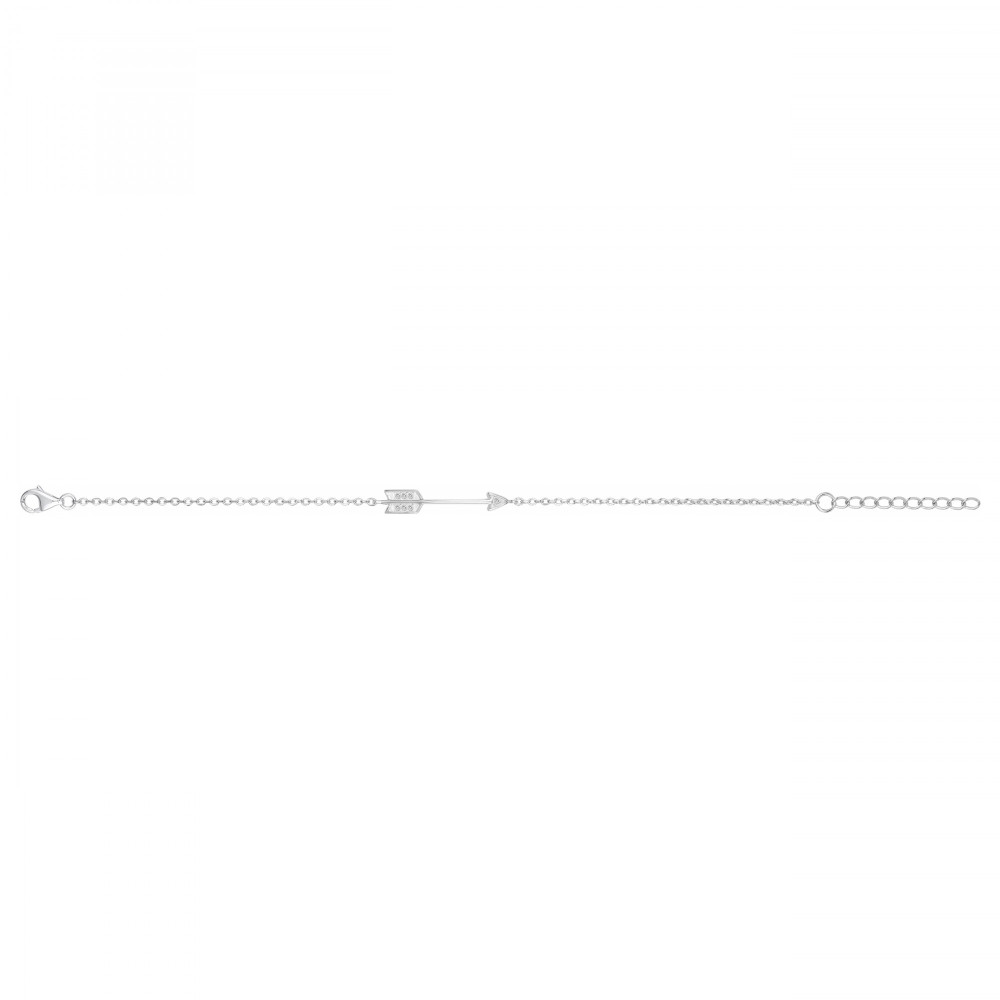 Bracelet argent 925/1000, flèche et oxydes de zirconium by Stauffer