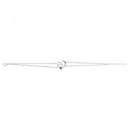 Le Bracelet argent 925/1000, coeur spinelle bleue et oxydes de zirconium, by Stauffer