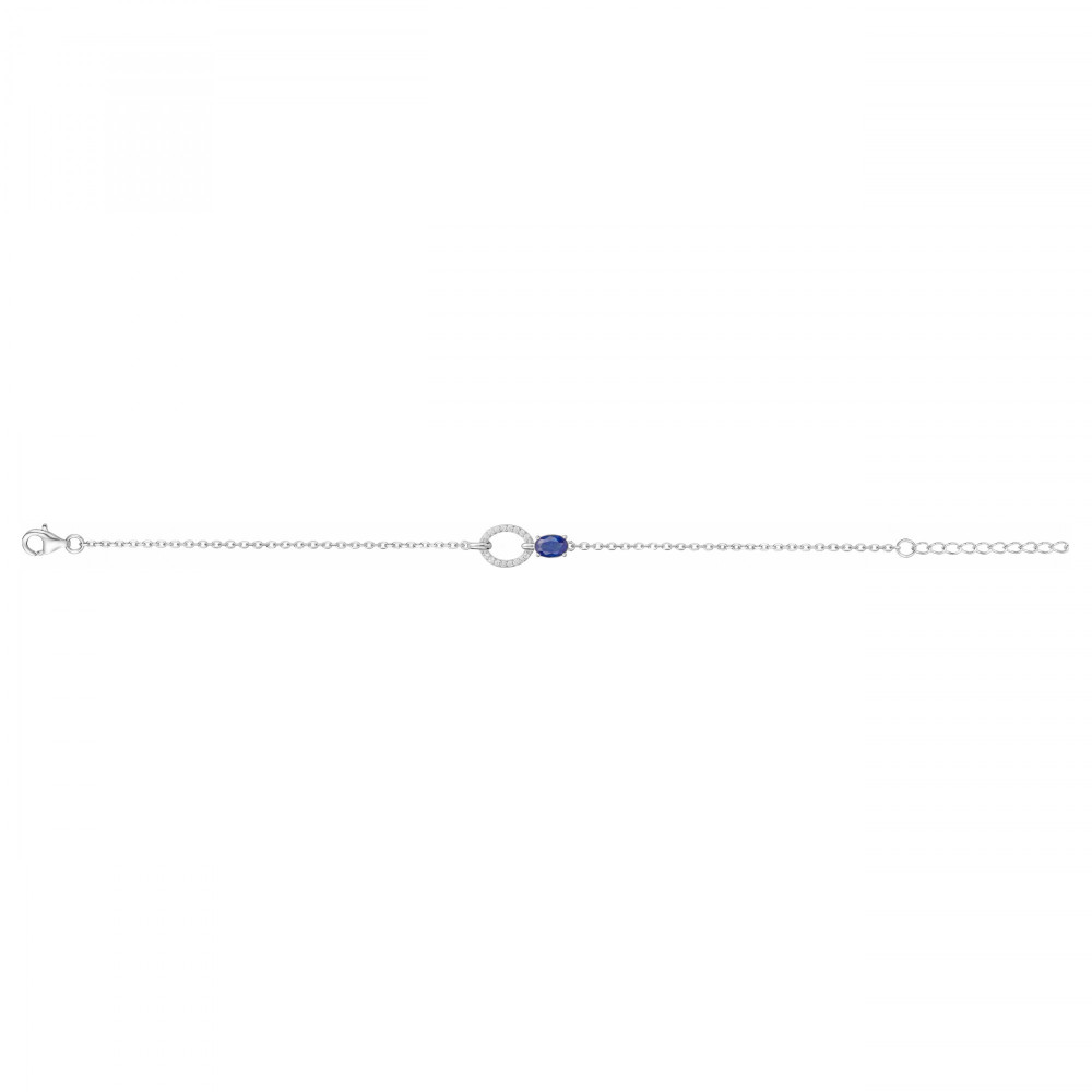 Le Bracelet argent 925/1000, spinelle bleue et oxydes de zirconium, by Stauffer