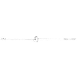 Le Bracelet argent 925/1000, coeur et oxydes de zirconium, by Stauffer