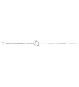 Le Bracelet argent 925/1000, coeur et oxydes de zirconium, by Stauffer