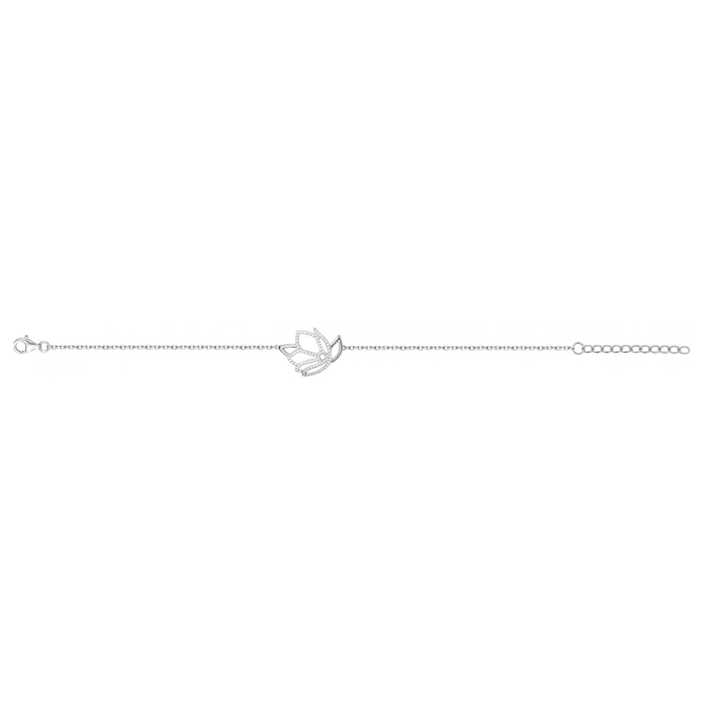 Le Bracelet argent 925/1000, papillon et oxydes de zirconium, by Stauffer