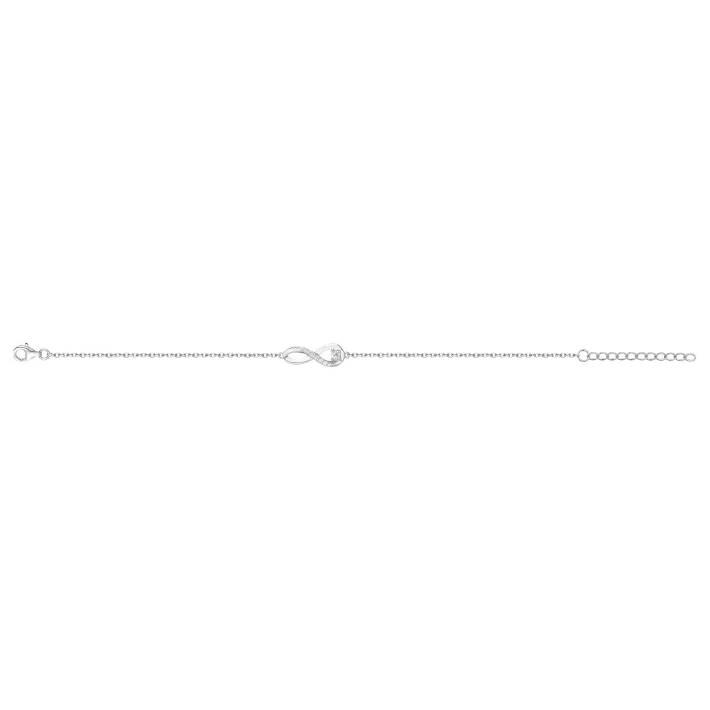 Le Bracelet argent 925/1000, infini et oxydes de zirconium, by Stauffer