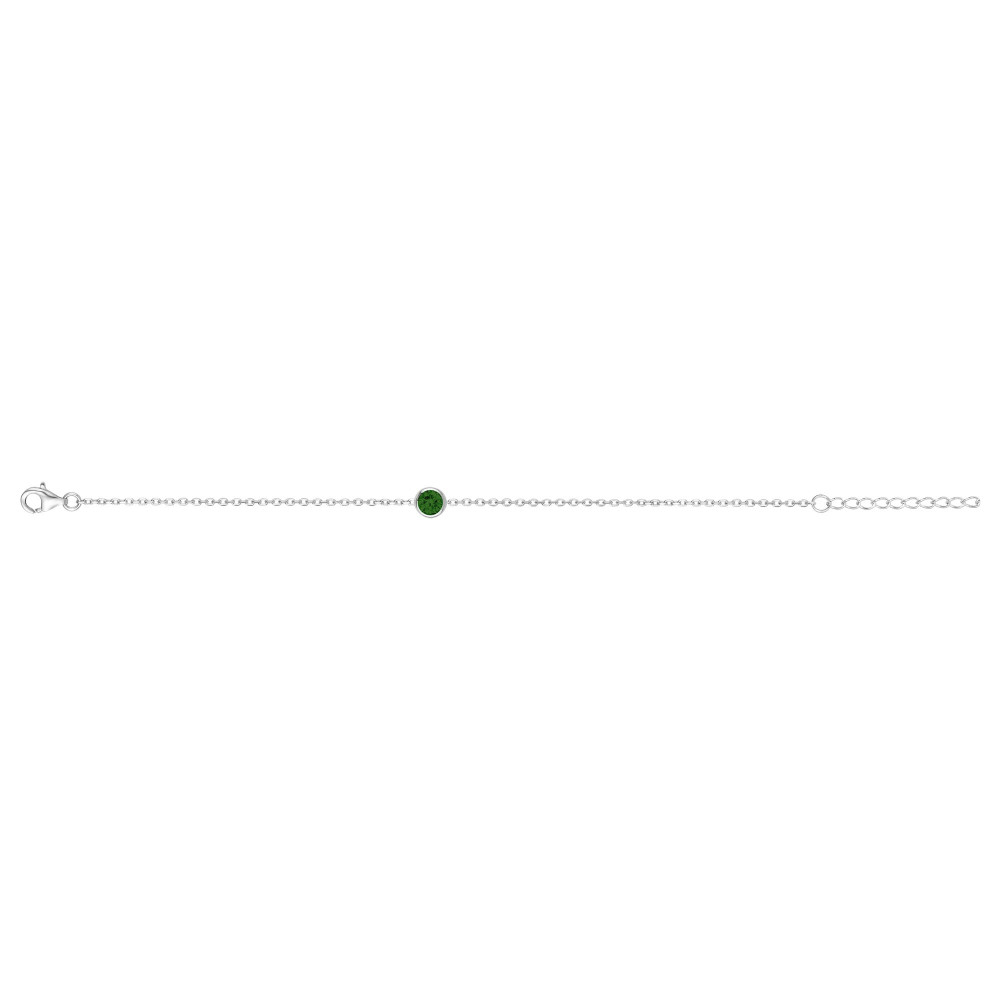 Bracelet Argent 925/1000 et 1 spinelle verte by Stauffer 70300373