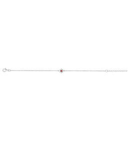 Bracelet Argent 925/1000 et 1 spinelle rouge et oxydes de zirconium by Stauffer 70300376
