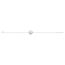 Bracelet Argent 925/1000 et 1 spinelle bleue topaze et oxydes de zirconium by Stauffer 70300378