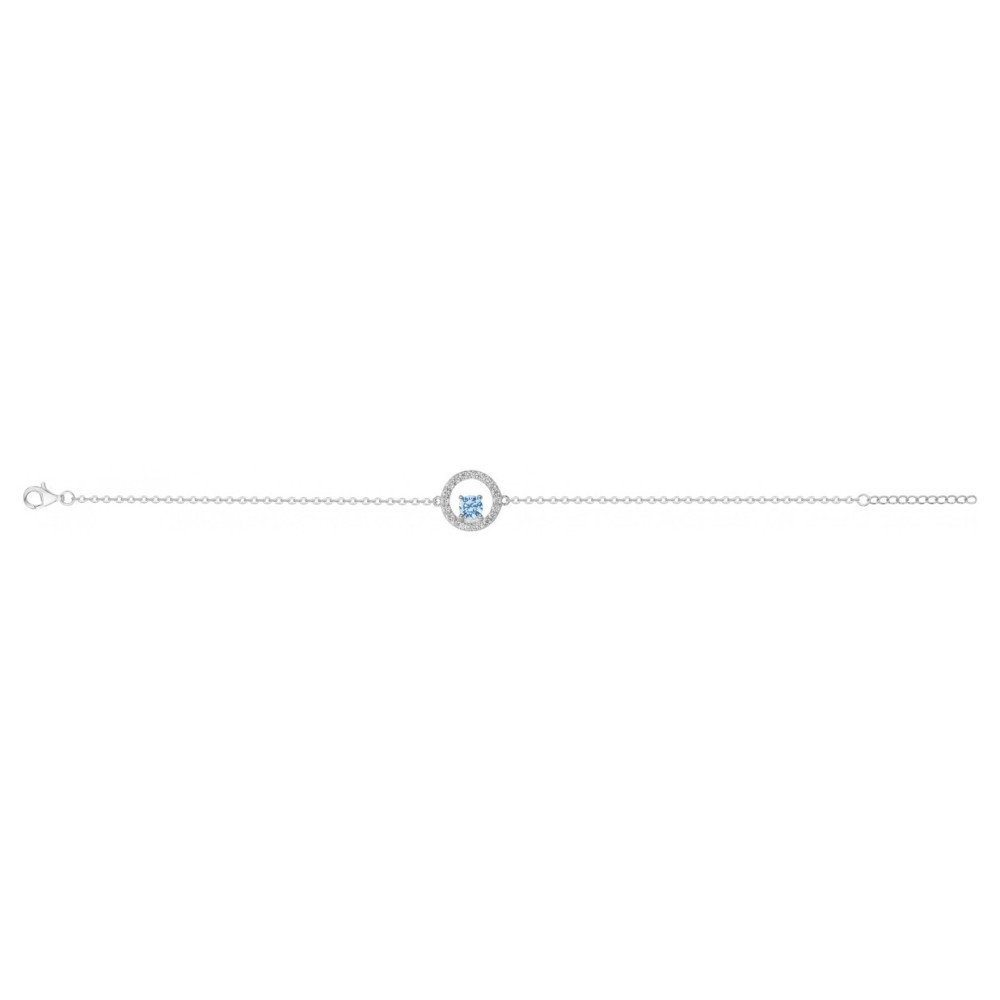 Bracelet Argent 925/1000 et 1 spinelle bleue topaze et oxydes de zirconium by Stauffer 70300378