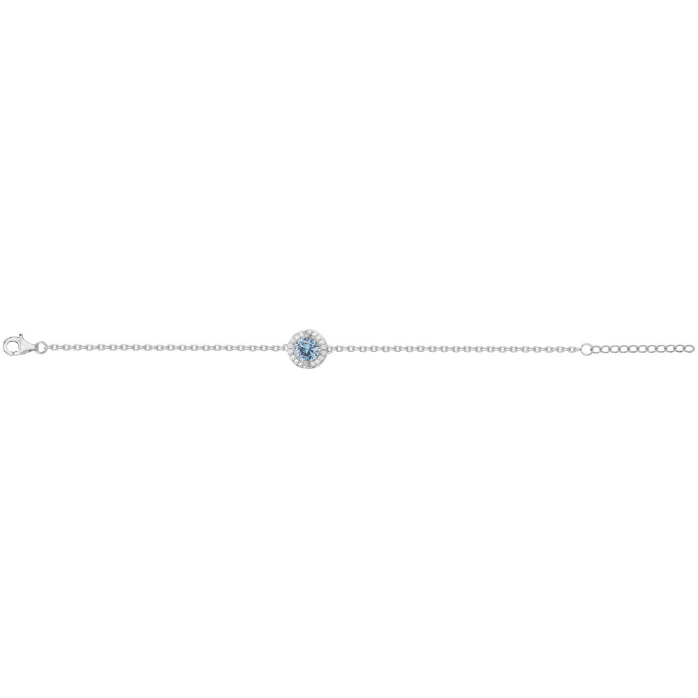 Bracelet Argent 925/1000 et 1 spinelle bleue topaze et oxydes de zirconium by Stauffer 70300394