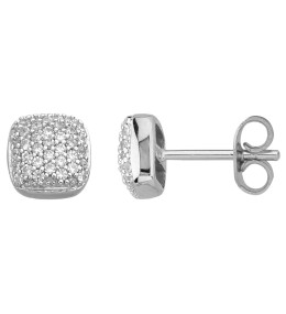 Les Boucles d'oreilles argent 925/1000, oxydes de zirconium, by Stauffer
