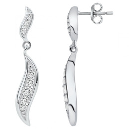 Les Boucles d'oreilles pendantes argent 925/1000, oxydes de zirconium, by Stauffer