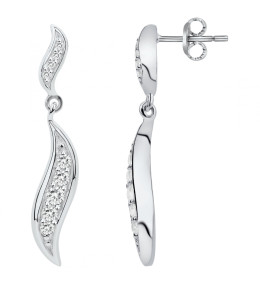 Les Boucles d'oreilles pendantes argent 925/1000, oxydes de zirconium, by Stauffer