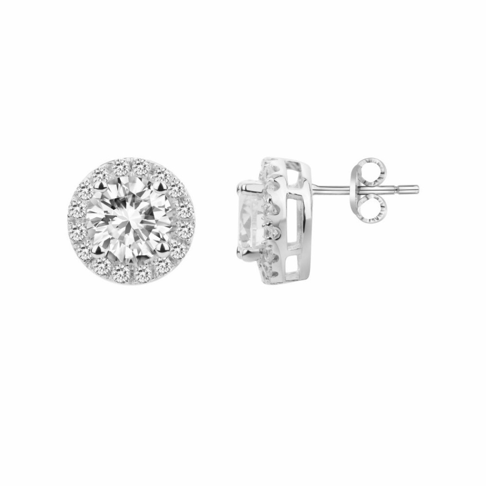 Les Boucles d'oreilles argent 925/1000, oxydes de zirconium, by Stauffer