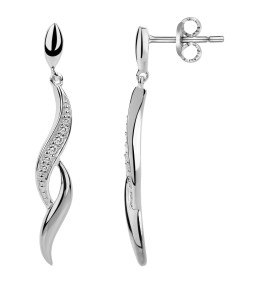 Les Boucles d'oreilles pendantes argent 925/1000, oxydes de zirconium, by Stauffer