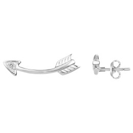 Les Boucles d'oreilles argent 925/1000, flèches et oxydes de zirconium, by Stauffer