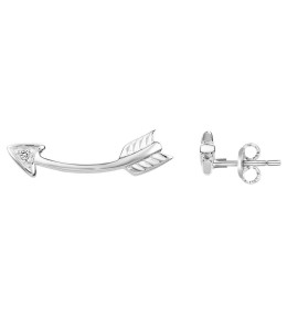 Les Boucles d'oreilles argent 925/1000, flèches et oxydes de zirconium, by Stauffer