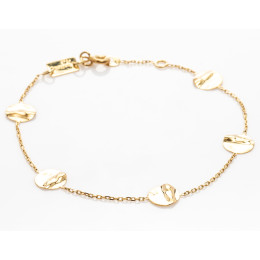 le Bracelet or jaune 375/1000, motifs ronds froissés, by Stauffer