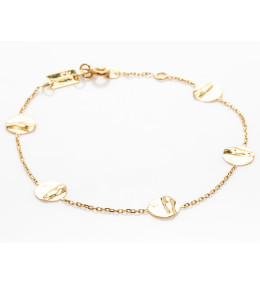 le Bracelet or jaune 375/1000, motifs ronds froissés, by Stauffer