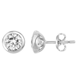 Les Boucles d'oreilles argent 925/1000, oxydes de zirconium, by Stauffer