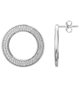 Les Boucles d'oreilles argent 925/1000, cercles et oxydes de zirconium, by Stauffer