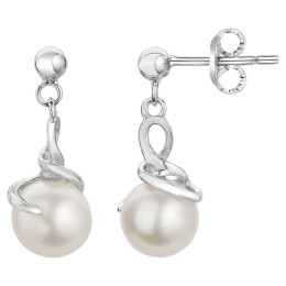 Les Boucles d'oreilles pendantes argent 925/1000, perles de culture, by Stauffer