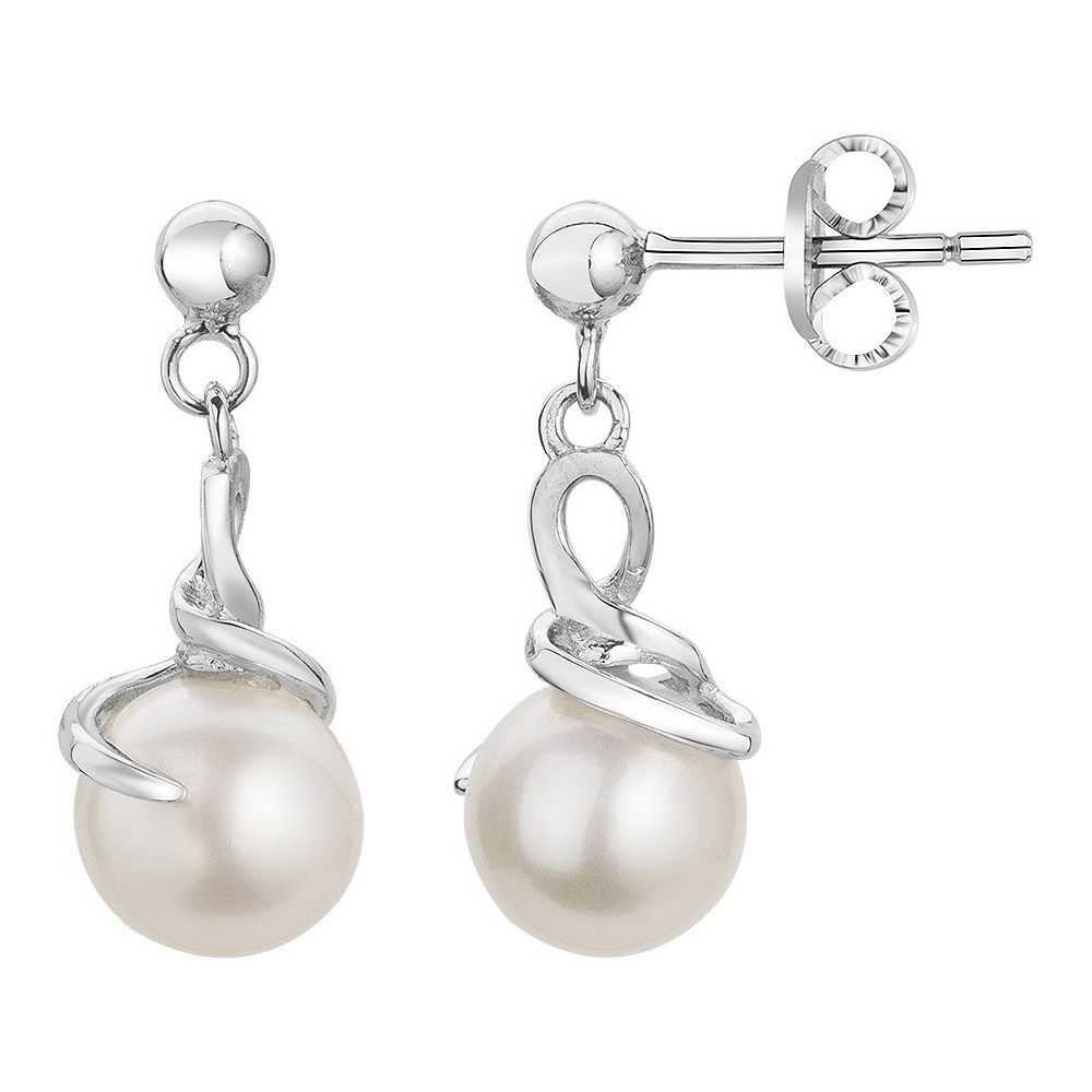 Les Boucles d'oreilles pendantes argent 925/1000, perles de culture, by Stauffer