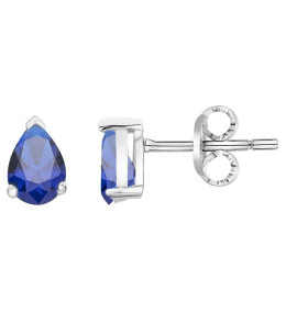 Les Boucles d'oreilles argent 925/1000, spinelle bleue saphir, by Stauffer