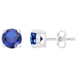 Les Boucles d'oreilles argent 925/1000, spinelle bleue saphir, by Stauffer