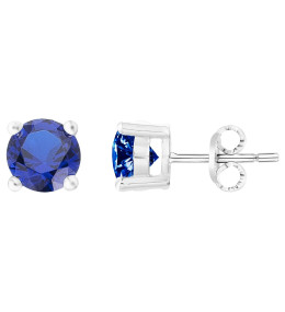 Les Boucles d'oreilles argent 925/1000, spinelle bleue saphir, by Stauffer