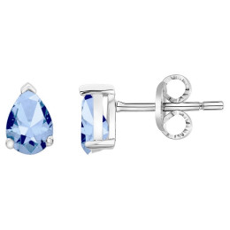 Les Boucles d'oreilles argent 925/1000, spinelle bleue topaze, by Stauffer