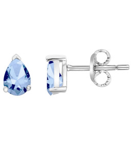 Les Boucles d'oreilles argent 925/1000, spinelle bleue topaze, by Stauffer