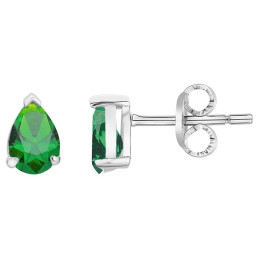 Les Boucles d'oreilles argent 925/1000, spinelle verte, by Stauffer