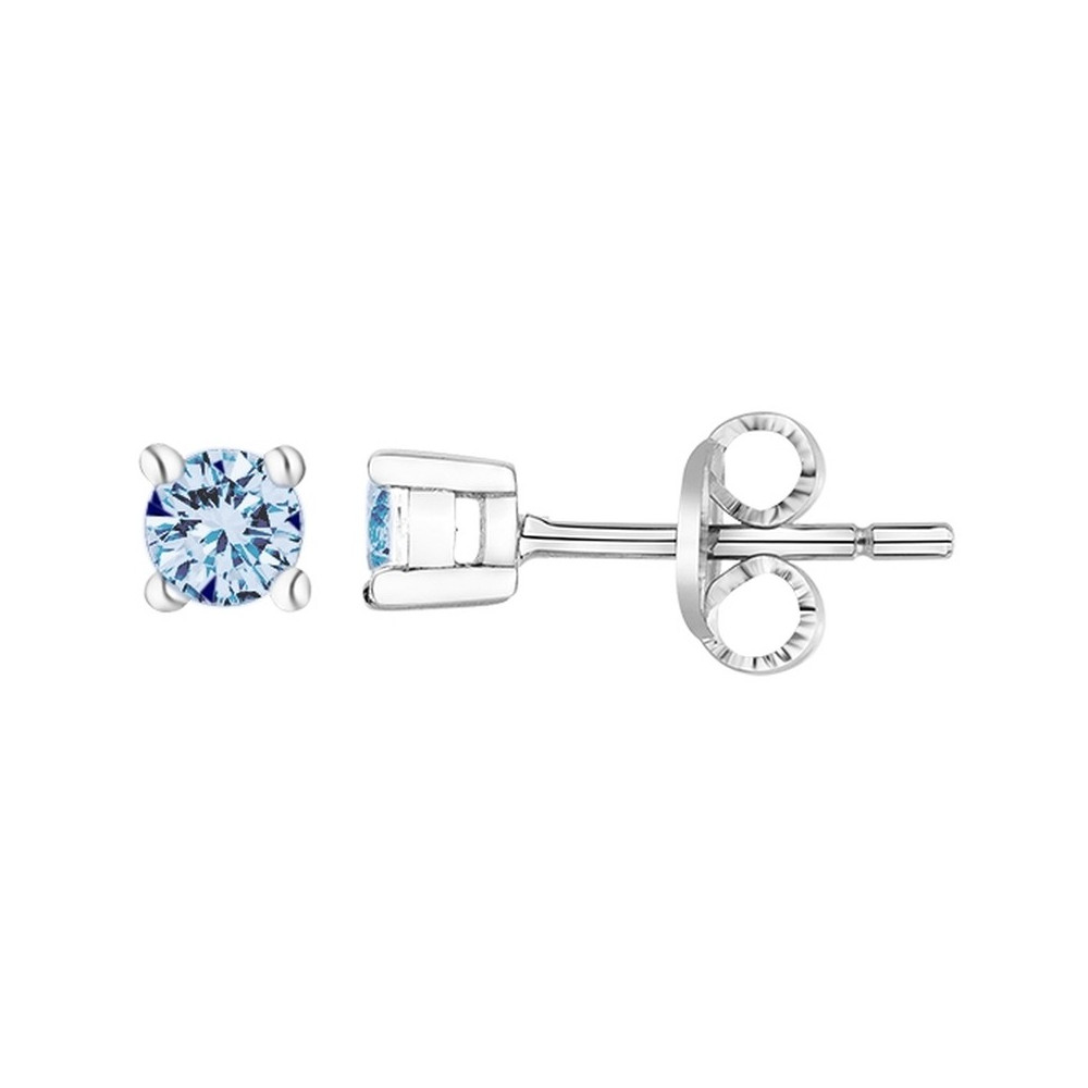 Les Boucles d'oreilles argent 925/1000, spinelle bleue topaze, by Stauffer