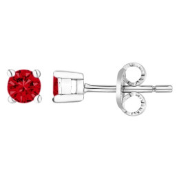 Les Boucles d'oreilles argent 925/1000, spinelle rouge rubis, by Stauffer