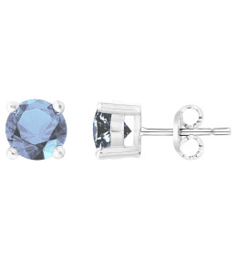 Les Boucles d'oreilles argent 925/1000, spinelle bleue topaze, by Stauffer
