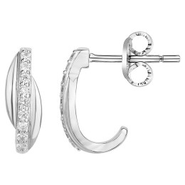 Les Boucles d'oreilles demi-créoles argent 925/1000, oxydes de zirconium, by Stauffer