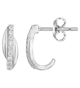 Les Boucles d'oreilles demi-créoles argent 925/1000, oxydes de zirconium, by Stauffer