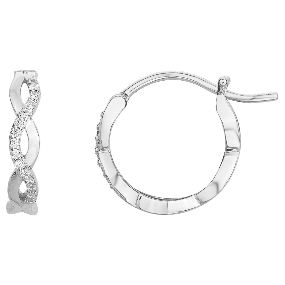 Les Boucles d'oreilles créoles argent 925/1000, oxydes de zirconium, by Stauffer
