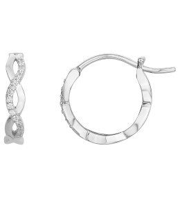 Les Boucles d'oreilles créoles argent 925/1000, oxydes de zirconium, by Stauffer