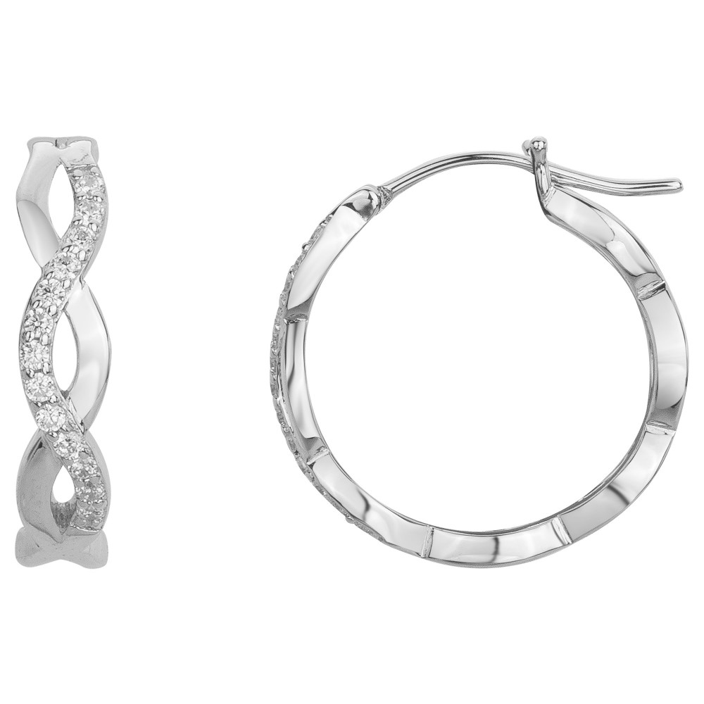 Boucles d'oreilles créoles Argent 925/1000 et 26 oxydes de zirconium by Stauffer 70400561