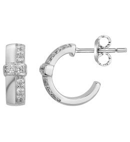 Boucles d'oreilles demi-créoles Argent 925/1000 et 16 oxydes de zirconium by Stauffer 70400571
