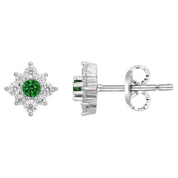 Boucles d'oreilles Argent 925/1000, spinelles vertes et oxydes de zirconium by Stauffer 70400573