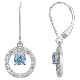 Boucles d'oreilles pendantes Argent 925/1000, spinelles bleues topazes et oxydes de zirconium by Stauffer 70400577