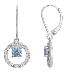 Boucles d'oreilles pendantes Argent 925/1000, spinelles bleues topazes et oxydes de zirconium by Stauffer 70400577
