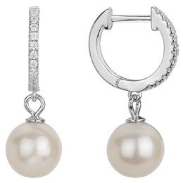 Boucles d'oreilles créoles Argent 925/1000, perles de culture by Stauffer 70400579